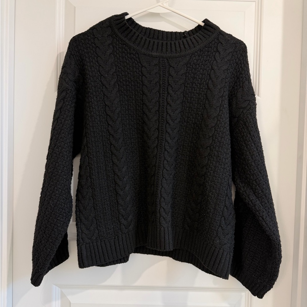 Black Cable Knit Sweater